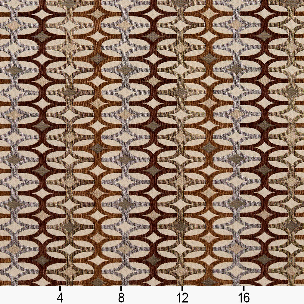 8546 Abstract & Geometric Harvest/Interlock Brown Charlotte Fabrics
