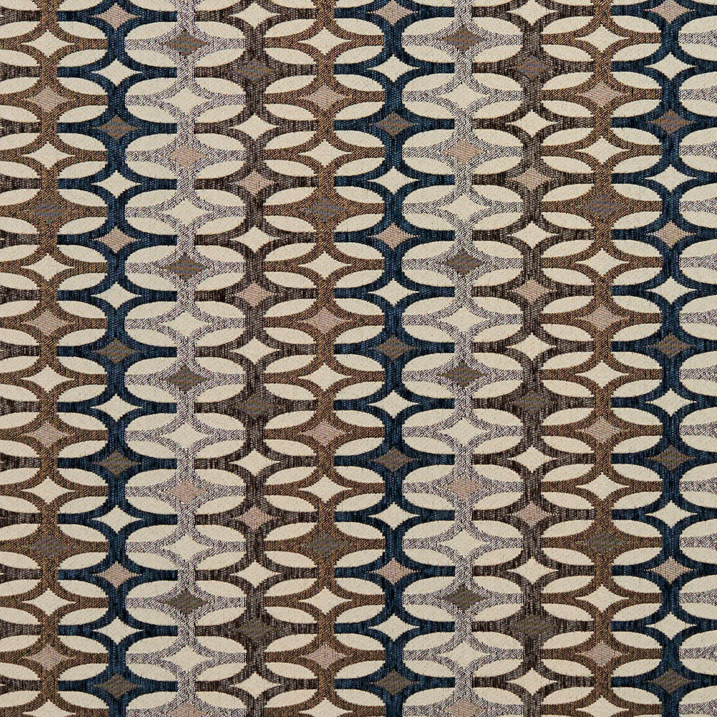 8547 Abstract & Geometric Royal/Interlock Blue,Brown Charlotte Fabrics