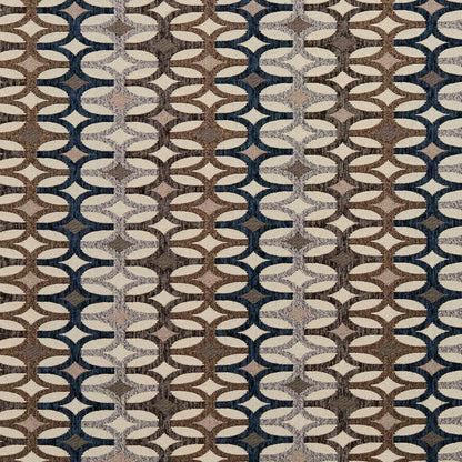 8547 Abstract & Geometric Royal/Interlock Blue,Brown Charlotte Fabrics
