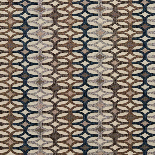8547 Abstract & Geometric Royal/Interlock Blue,Brown Charlotte Fabrics