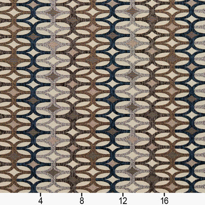 8547 Abstract & Geometric Royal/Interlock Blue,Brown Charlotte Fabrics