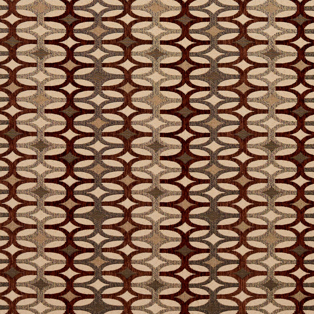 8548 Abstract & Geometric Spice/Interlock Brown Charlotte Fabrics