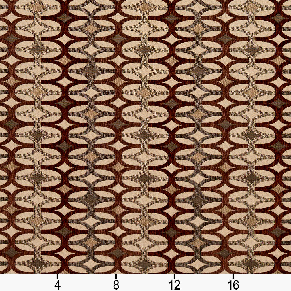 8548 Abstract & Geometric Spice/Interlock Brown Charlotte Fabrics