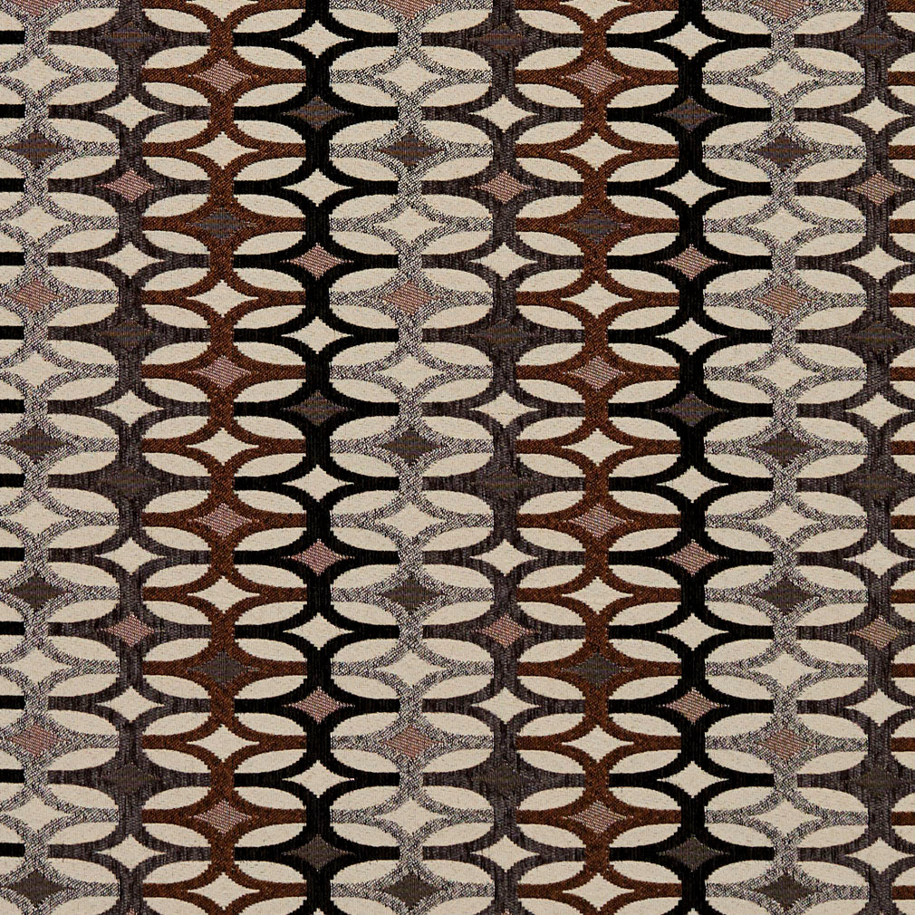 8550 Abstract & Geometric Bronze/Interlock Black,Brown Charlotte Fabrics
