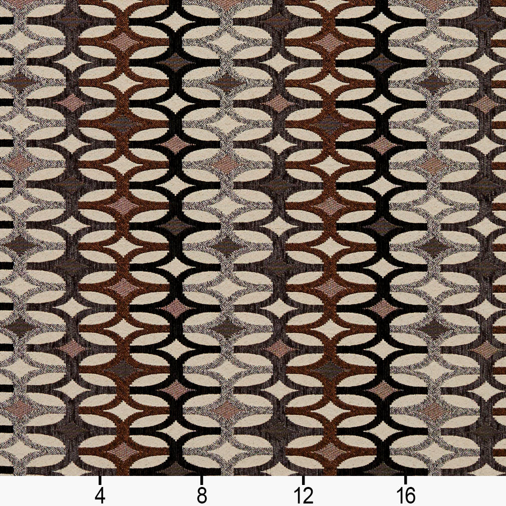 8550 Abstract & Geometric Bronze/Interlock Black,Brown Charlotte Fabrics