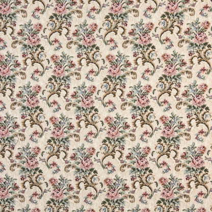 8858 Floral Rose Mist Green,Pink Charlotte Fabrics