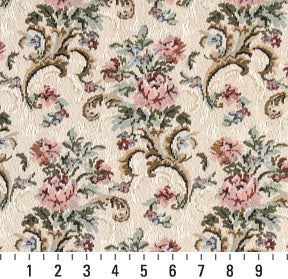 8858 Floral Rose Mist Green,Pink Charlotte Fabrics