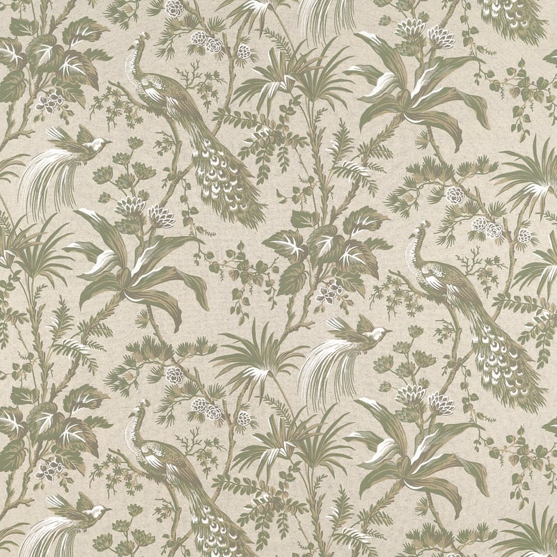AF57832 Anna French Green on Natural Fabric