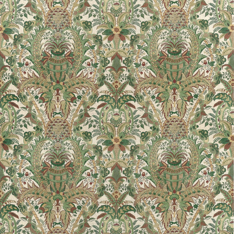 AF57860 Anna French Natural and Green Fabric