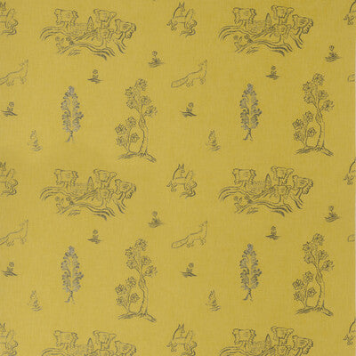 AM100318-4 FRIENDLY FOLK PROVENCAL YELLOW KRAVET COUTURE Fabrics Drapery Upholstery