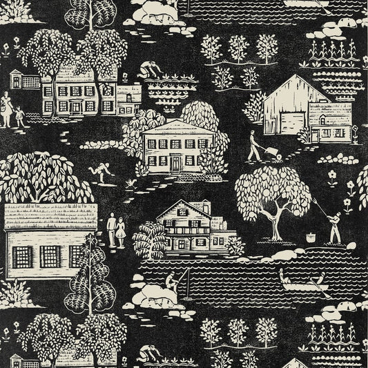 AT16163 Anna French Black Wallpaper
