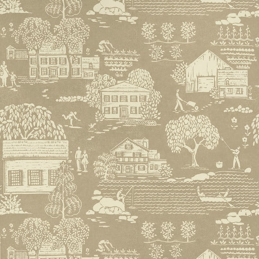 AT16165 Anna French Beige Wallpaper