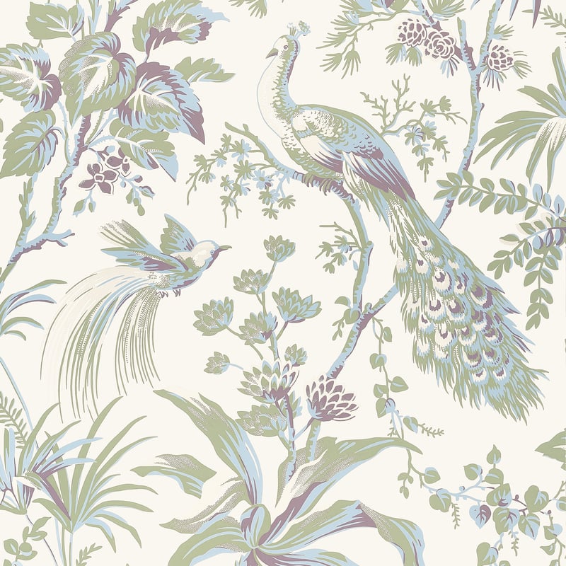 AT57829 Anna French Green and Plum Wallpaper