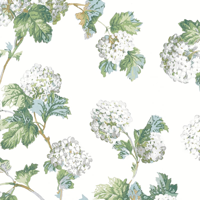 AT57849 Anna French White and Green Wallpaper