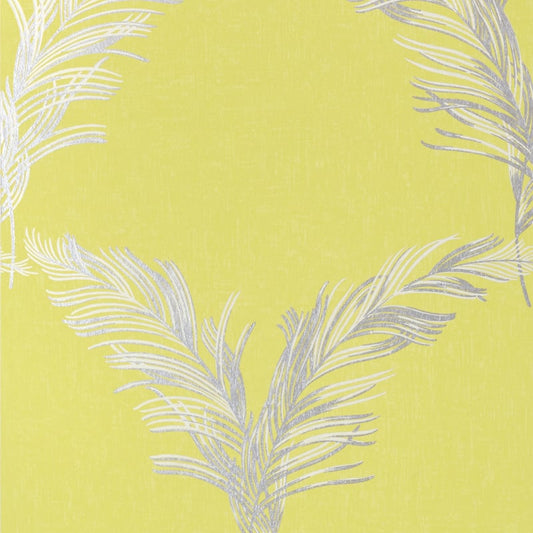 AT7925 Anna French Metallic Silver on Citron Wallpaper