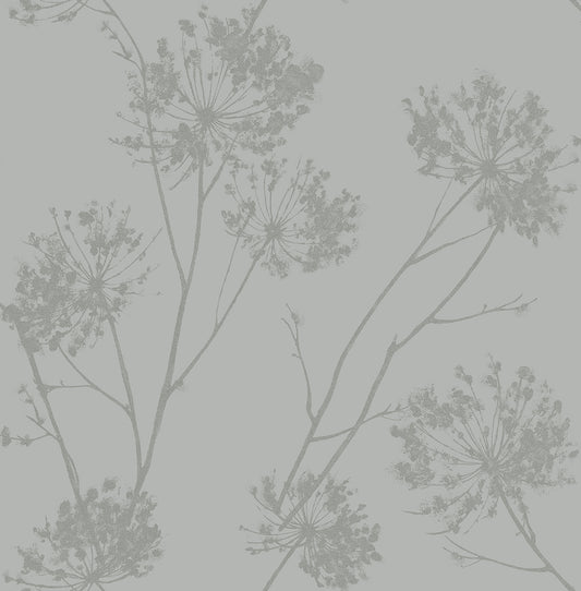 BD50210 Seabrook Designs Etten Beaded Wallpaper Wild Grass Silversmoke