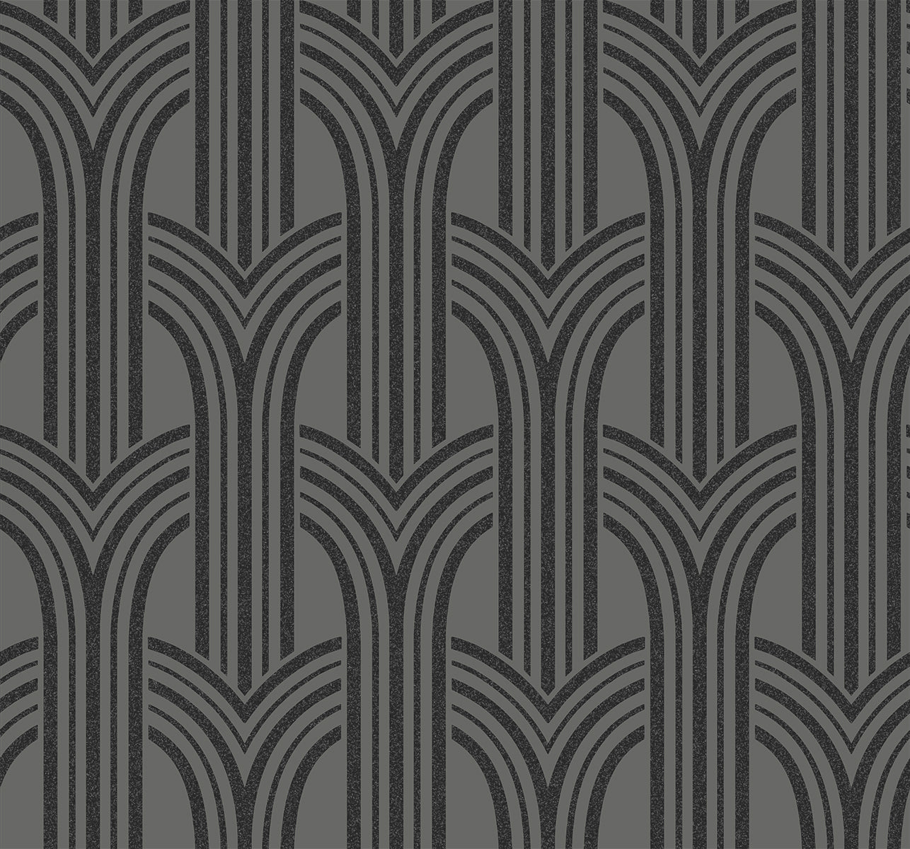 BD50420 Seabrook Designs Etten Beaded Wallpaper Déco Arches Pewter & Galaxy