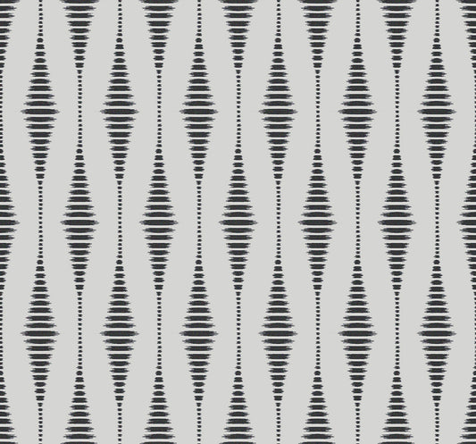 BD50605 Seabrook Designs Etten Beaded Wallpaper Diamond Stripe Nickel & Galaxy