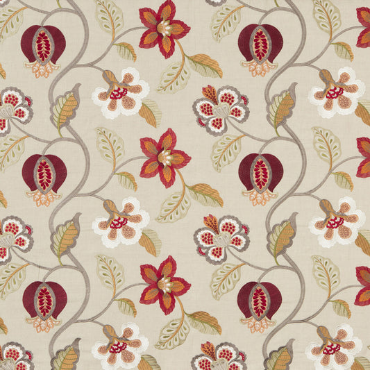BF10532-6 ELVASTON RED/IVORY G P & J BAKER DRAPERY