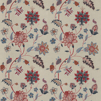 BF10784-1 BAKER'S INDIENNE EMBROIDERY INDIGO/RED G P & J BAKER DRAPERY