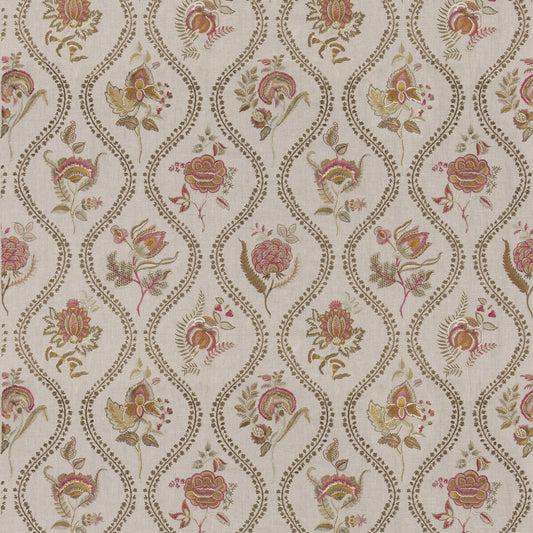 BF11025-3 BURFORD EMBROIDERY RED/BRONZE G P & J BAKER DRAPERY