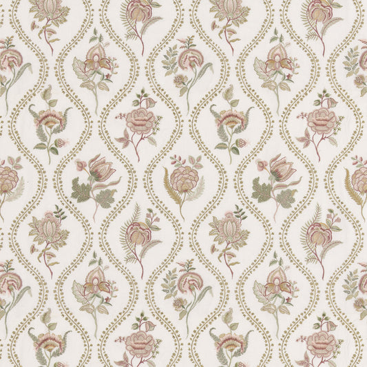 BF11025-4 BURFORD EMBROIDERY ROSE/CREAM G P & J BAKER DRAPERY