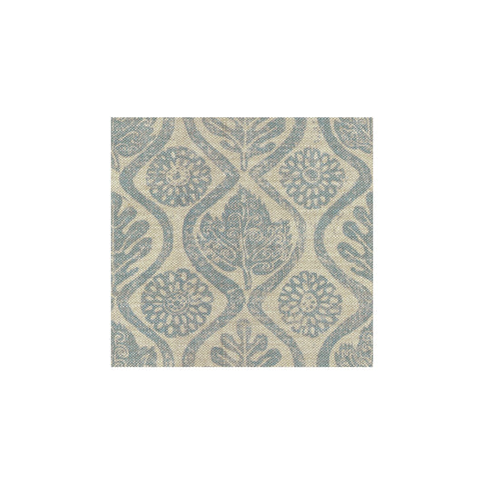 BFC-3515-15 OAKLEAVES BLUE/OATMEAL LEE JOFA Fabrics Drapery Upholstery