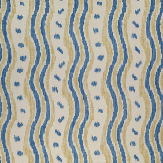 BFC-3687-54 IKAT STRIPE BLUE/YELLOW LEE JOFA Fabrics Drapery Upholstery