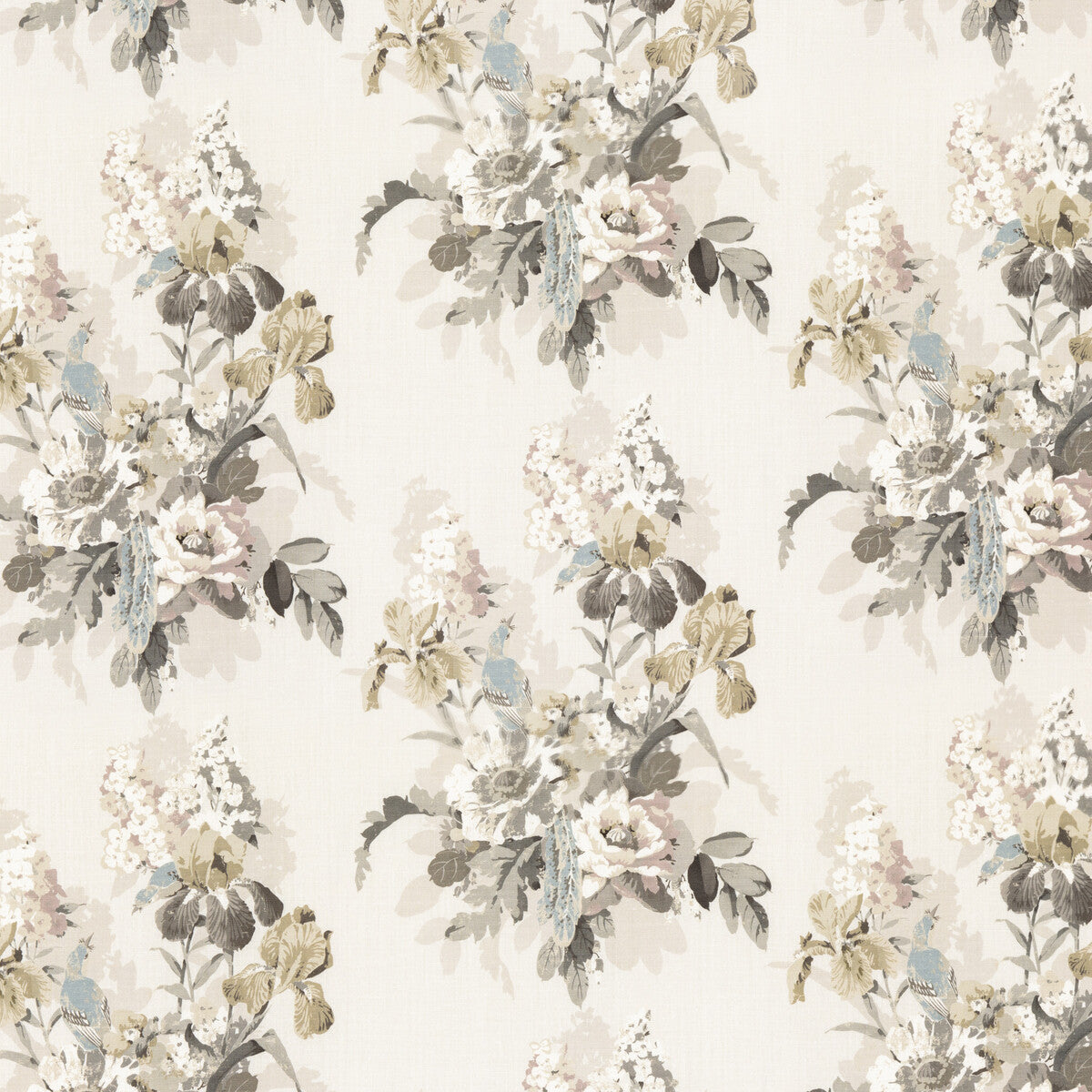 BP10774-3 BIRD & IRIS IVORY/MOLE G P & J BAKER Fabrics Drapery Upholstery