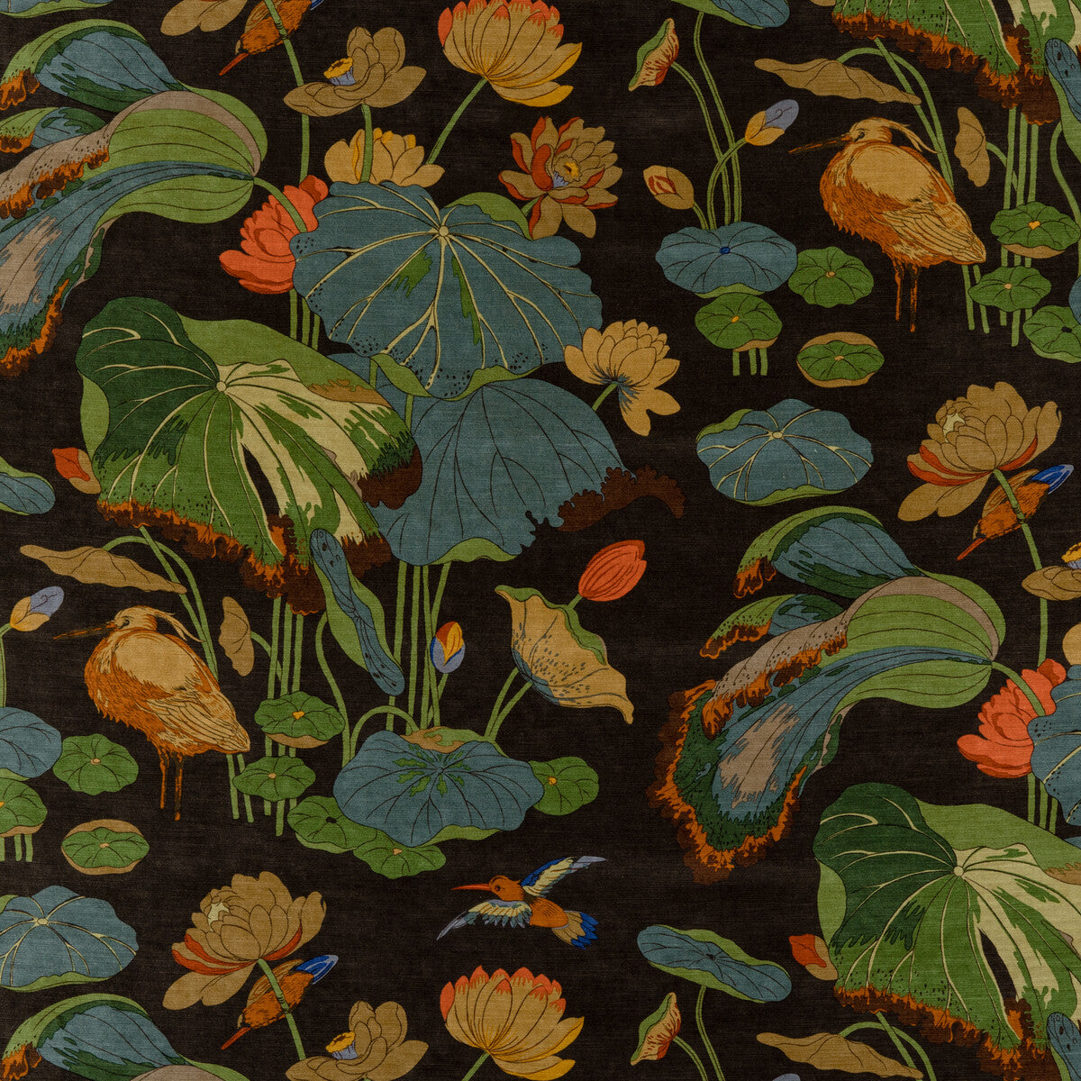BP10814-3 NYMPHEUS VELVET CHARCOAL G P & J BAKER Fabrics Drapery Upholstery