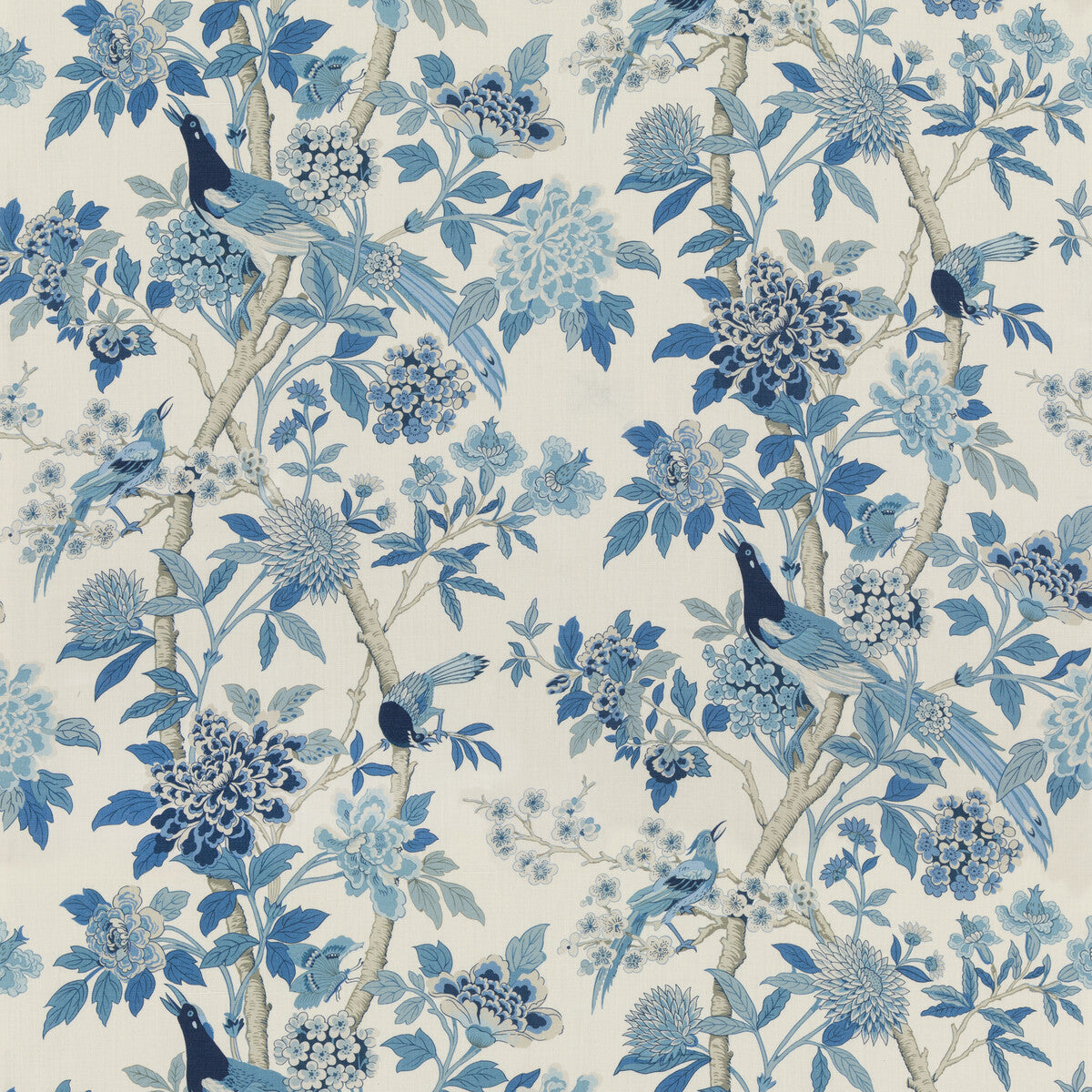 BP10851-1 HYDRANGEA BIRD (ARCHIVE) BLUE G P & J BAKER Fabrics Drapery Upholstery
