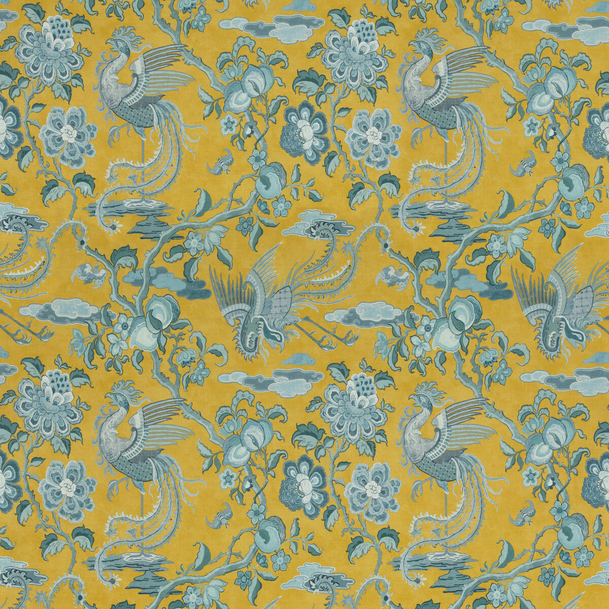 BP10852-2 CHIFU OCHRE/BLUE G P & J BAKER Fabrics Drapery Upholstery