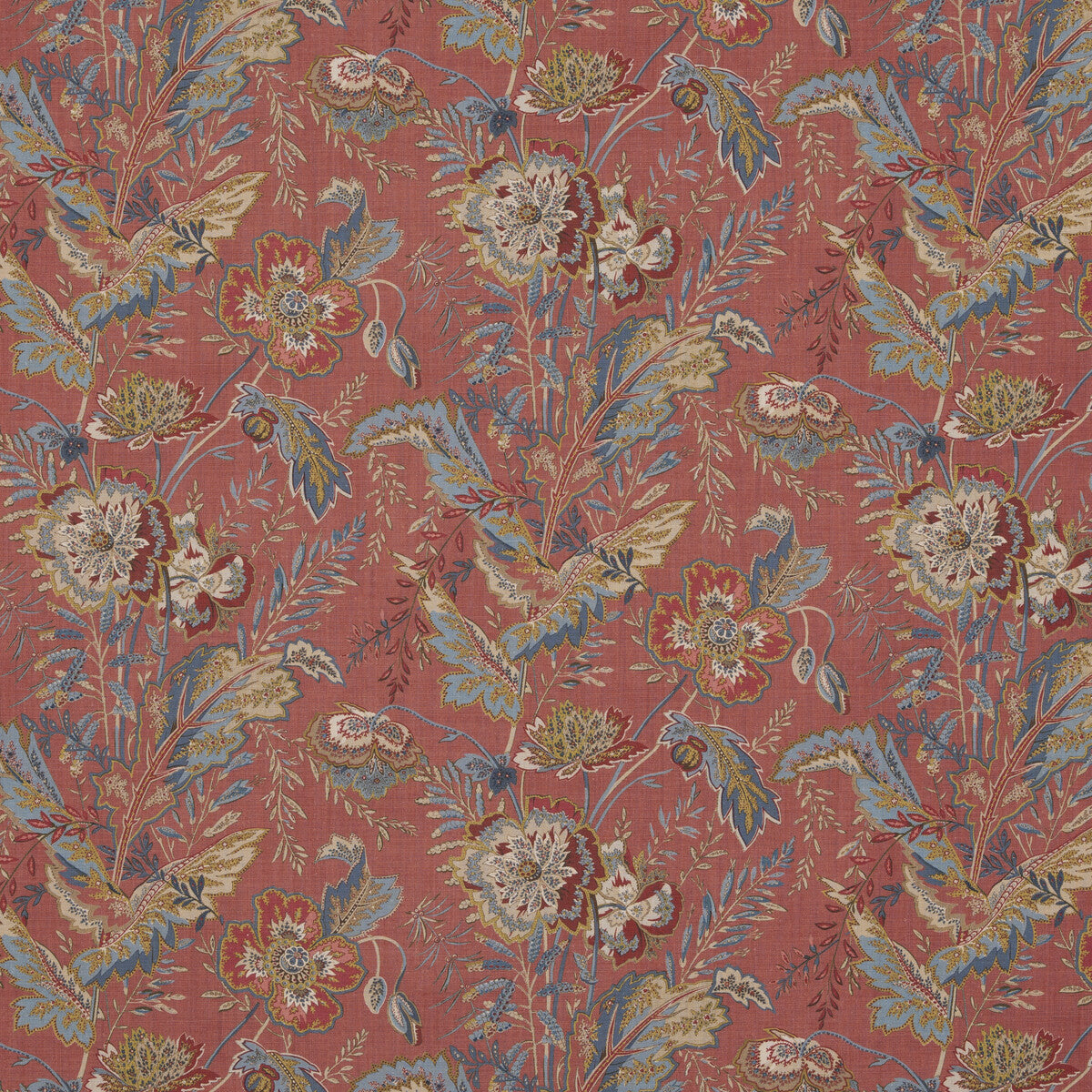 BP10938-4 INDIENNE FLOWER RED G P & J BAKER Fabrics Drapery Upholstery