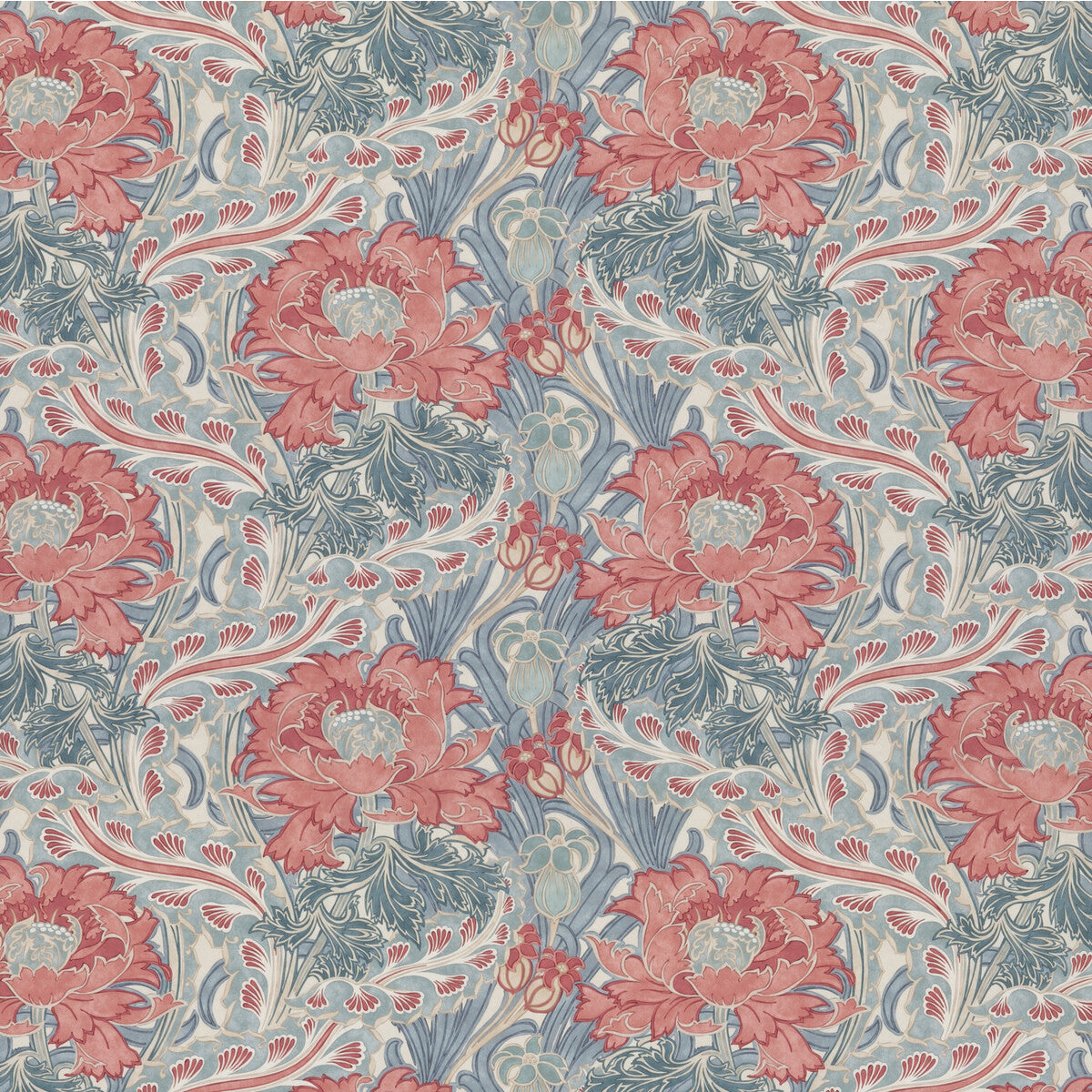 BP10969-2 BRANTWOOD COTTON TEAL G P & J BAKER Fabrics Drapery Upholstery