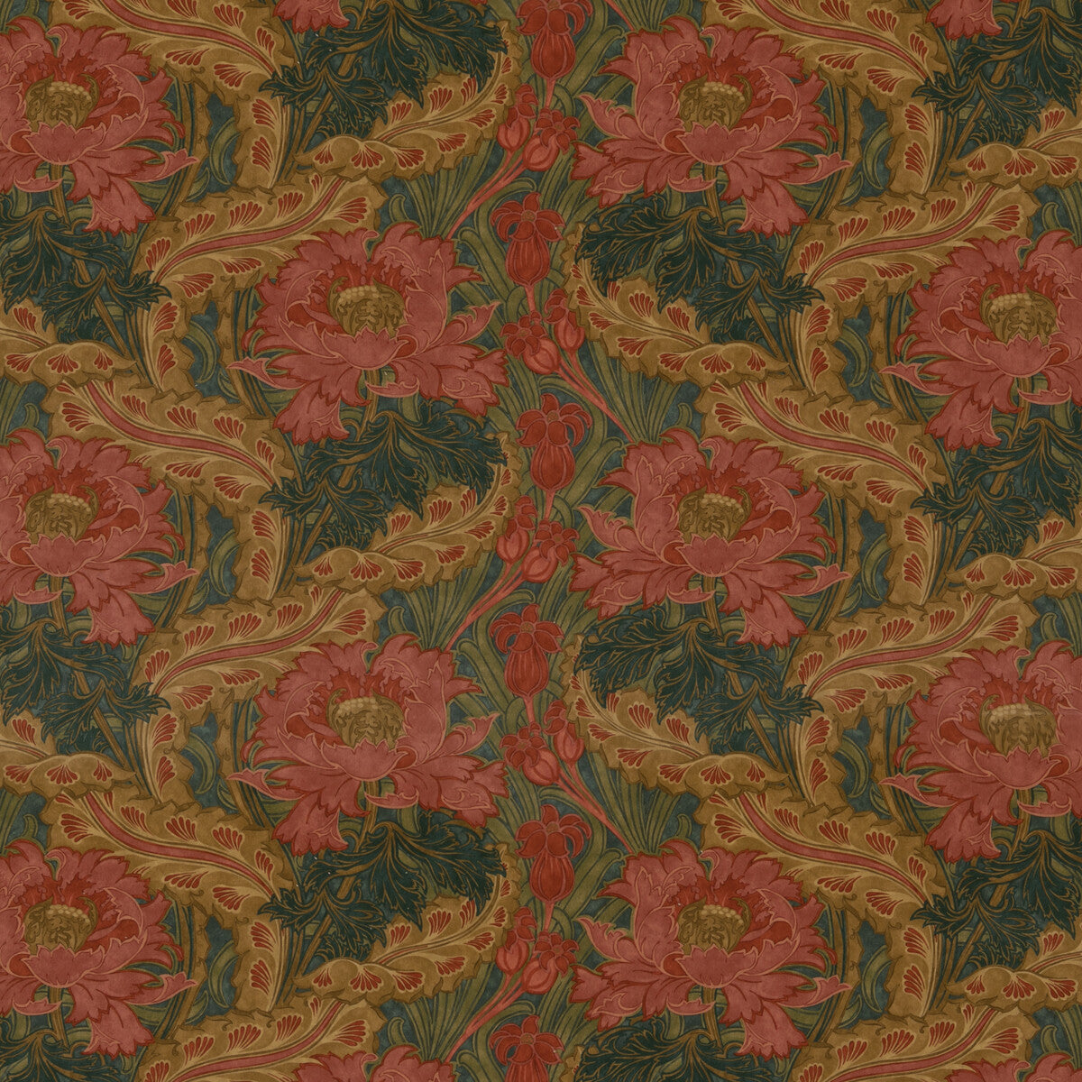 BP10970-1 BRANTWOOD VELVET ROSE/GREEN G P & J BAKER Fabrics Drapery Upholstery