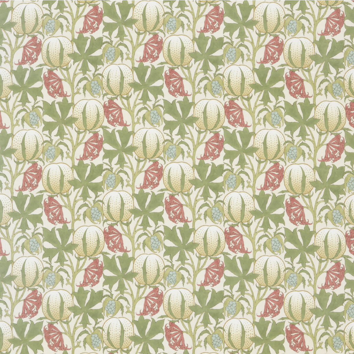 BP10973-1 PUMPKINS COTTON CORAL/GREEN G P & J BAKER Fabrics Drapery Upholstery