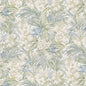 BP10976-3 TRUMPET FLOWERS COTTON BLUE/GREEN G P & J BAKER Fabrics Drapery Upholstery