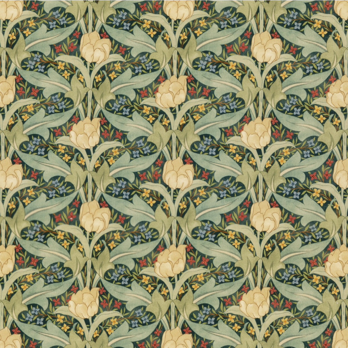 BP10978-1 TULIP & JASMINE VELVET EMERALD G P & J BAKER Fabrics Drapery Upholstery