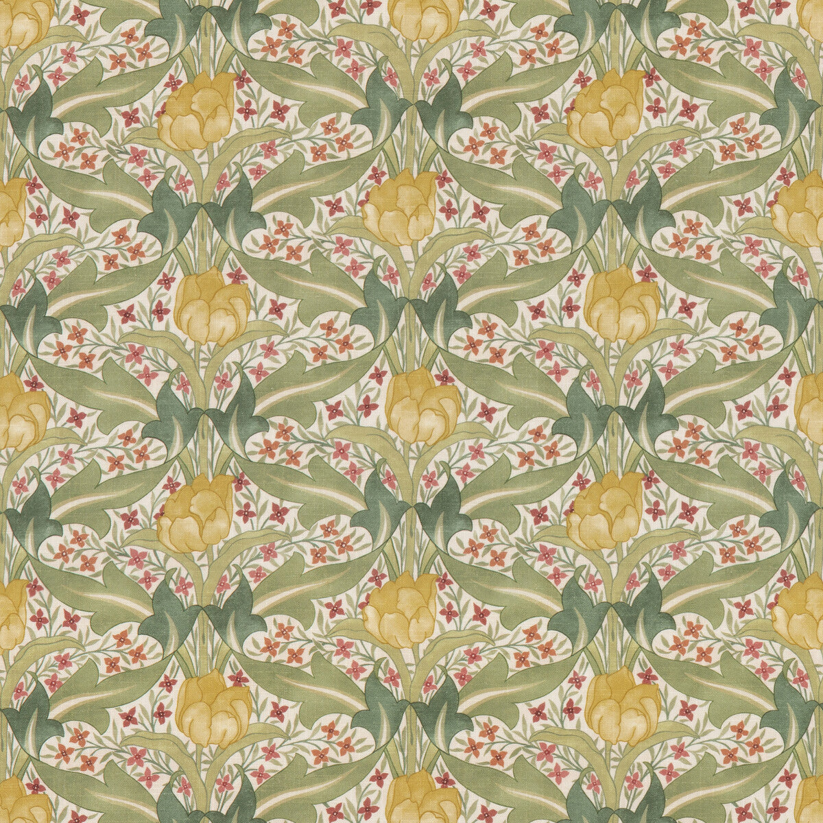 BP10994-1 TULIP & JASMINE RED/GREEN G P & J BAKER Fabrics Drapery Upholstery