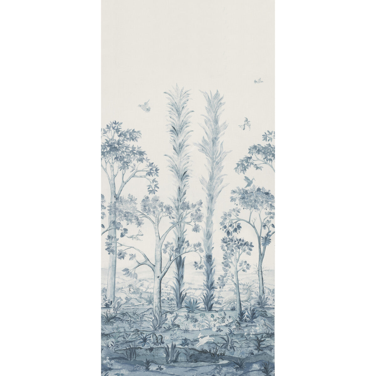 BP11057-2 TALL TREES PRINTED PANEL DELFT BLUE G P & J BAKER Fabrics Drapery Upholstery