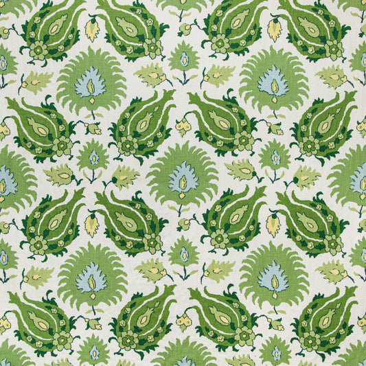 BR-700020-3033 KASHMIRI LINEN PRINT LEAF/ALOE BRUNSCHWIG & FILS