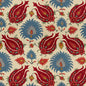 BR-700020-176 KASHMIRI LINEN PRINT POMEGRANATE/BLUE BRUNSCHWIG & FILS
