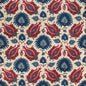 BR-700020-5019 KASHMIRI LINEN PRINT NAVY/BERRY BRUNSCHWIG & FILS