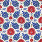 BR-700020-5193 KASHMIRI LINEN PRINT BLUE/RED BRUNSCHWIG & FILS