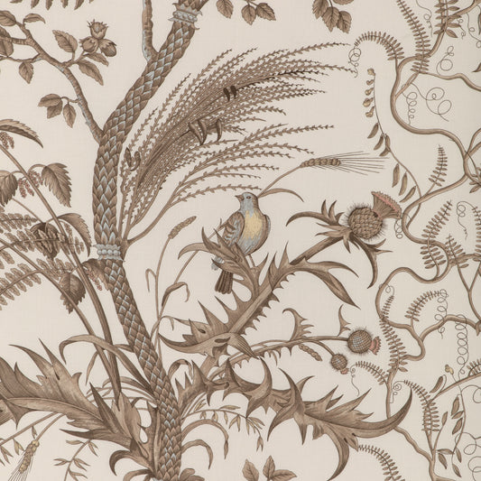 BR-79431-068 BIRD AND THISTLE COTTON PRINT BEIGE BRUNSCHWIG & FILS