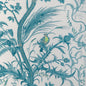 BR-79431-513 BIRD AND THISTLE COTTON PRINT AQUA BRUNSCHWIG & FILS