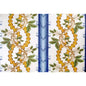 BR-79510-247 JOSSELIN COTTON AND LINEN PRINT LAGOON AND OCHRE BRUNSCHWIG & FILS