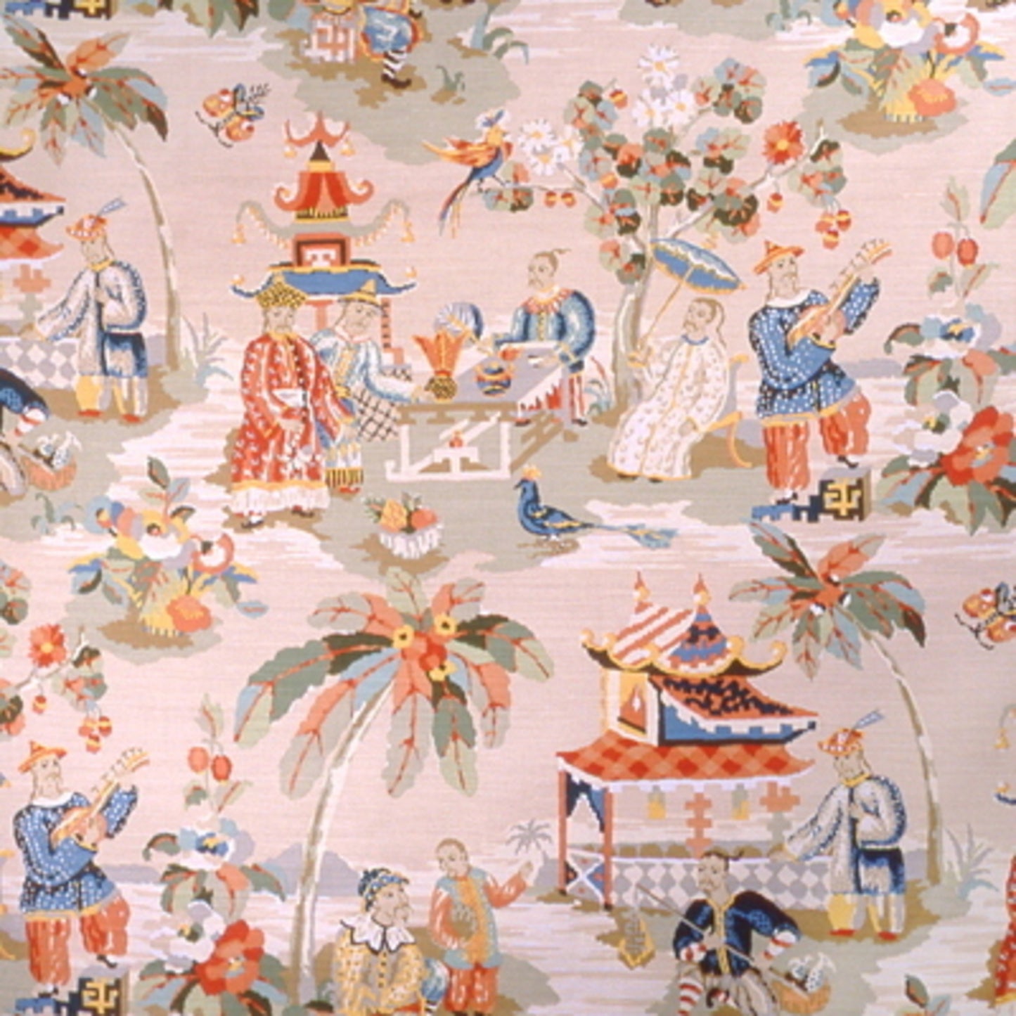 BR-79601-014 XIAN LINEN & COTTON PRINT VANILLA BRUNSCHWIG & FILS