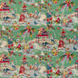 BR-79601-133 XIAN LINEN & COTTON PRINT JADE BRUNSCHWIG & FILS