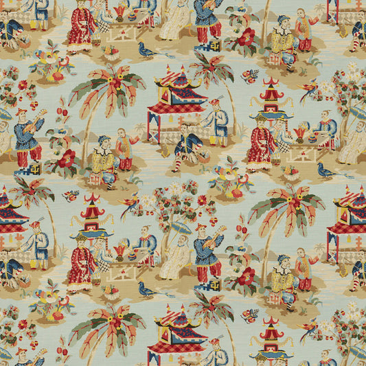 BR-79601-207 XIAN LINEN & COTTON PRINT SKY BRUNSCHWIG & FILS